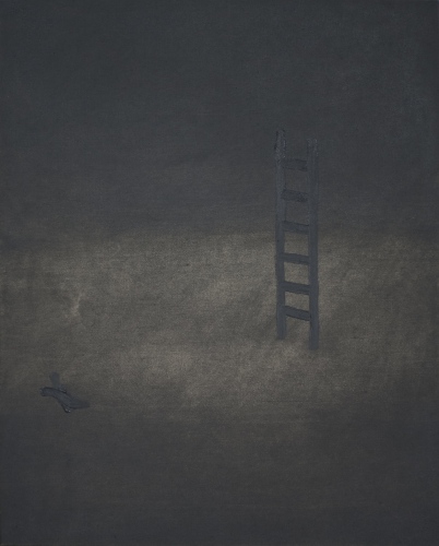 Ladders/trauma (2019) oil, canvas 30x45 cm